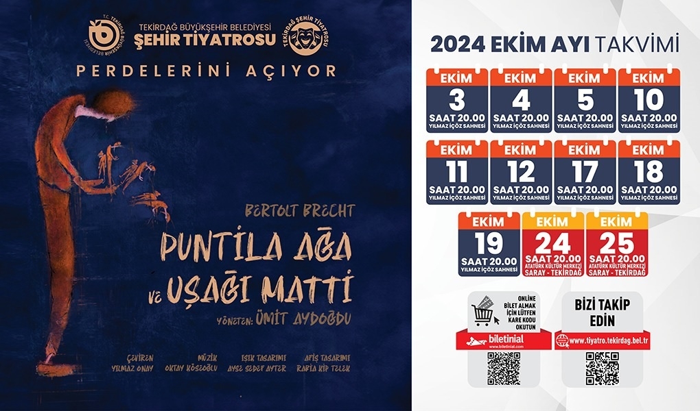 TEKİRDAĞ ŞEHİR TİYATROSU PERDELERİNİ BERTOLT BRECHT İLE AÇIYOR TEKİRDAĞ ŞEHİR TİYATROSU PERDELERİNİ BERTOLT BRECHT İLE AÇIYOR