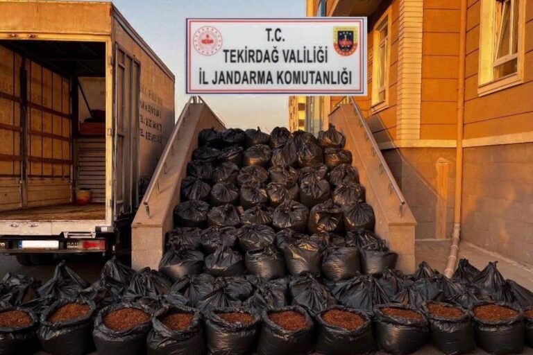 Tekirdağ’da 7,5 ton kaçak tütün ele geçirildi