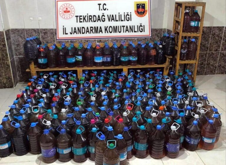 Tekirdağ’da 1300 litre sahte içki ele geçirildi