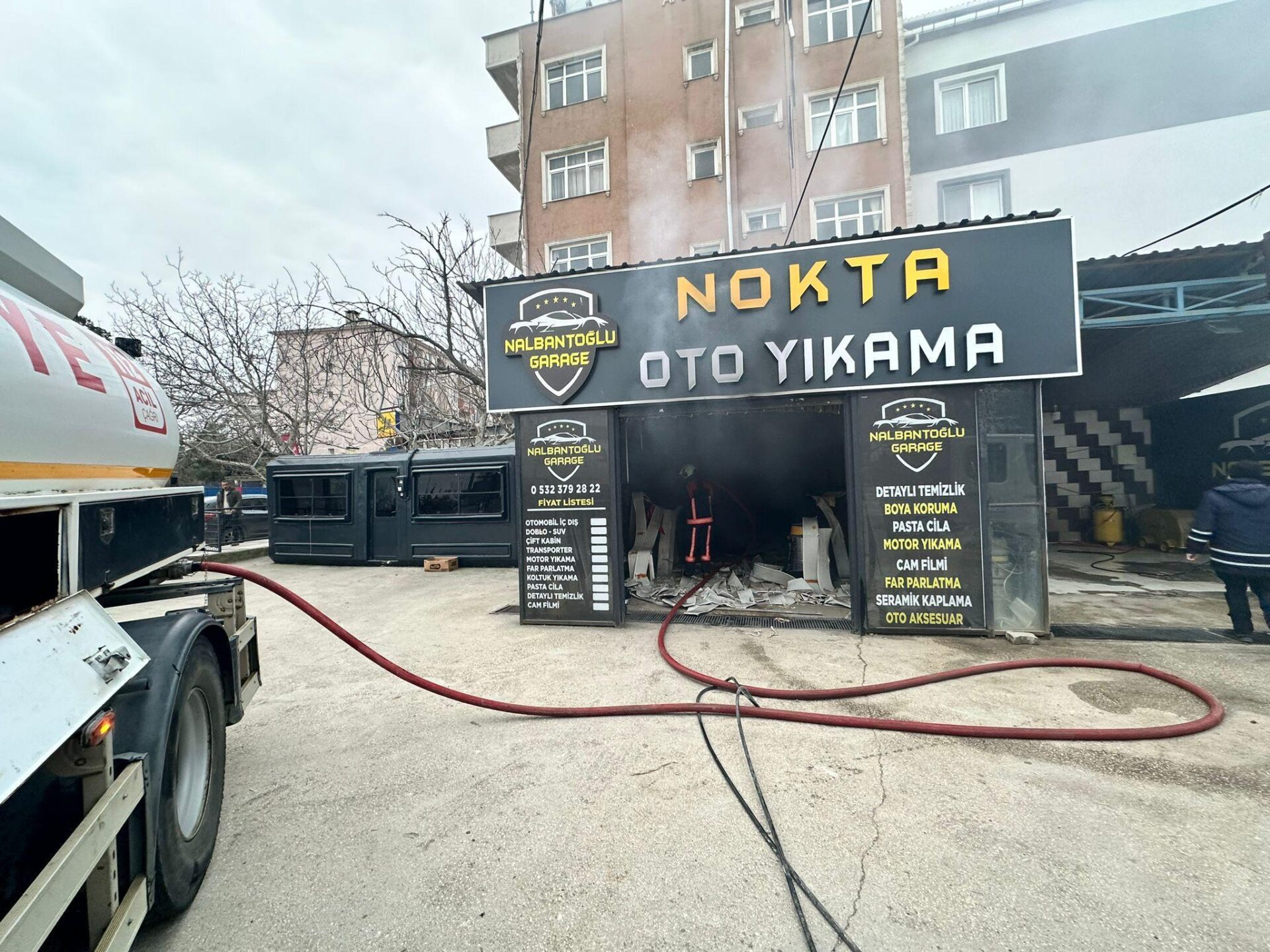 Edirne’de oto yıkamacıda yangın Edirne’de oto yıkamacıda yangın