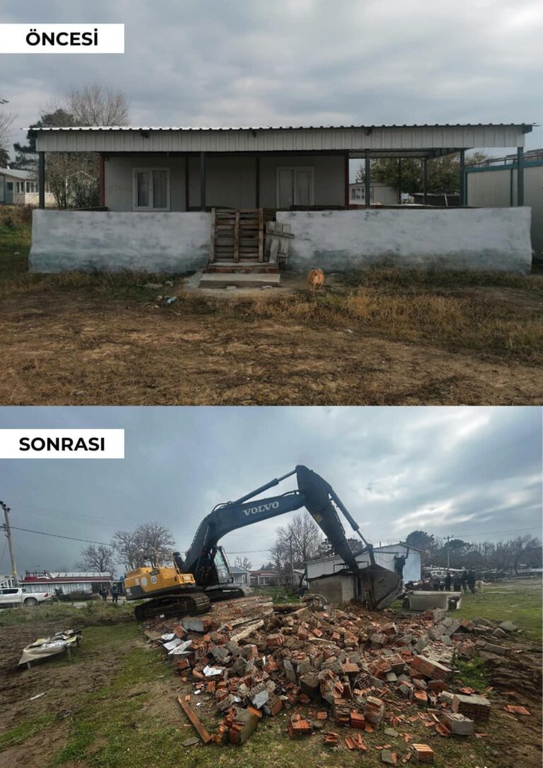 Edirne’de 20 kaçak yapı yıkıldı