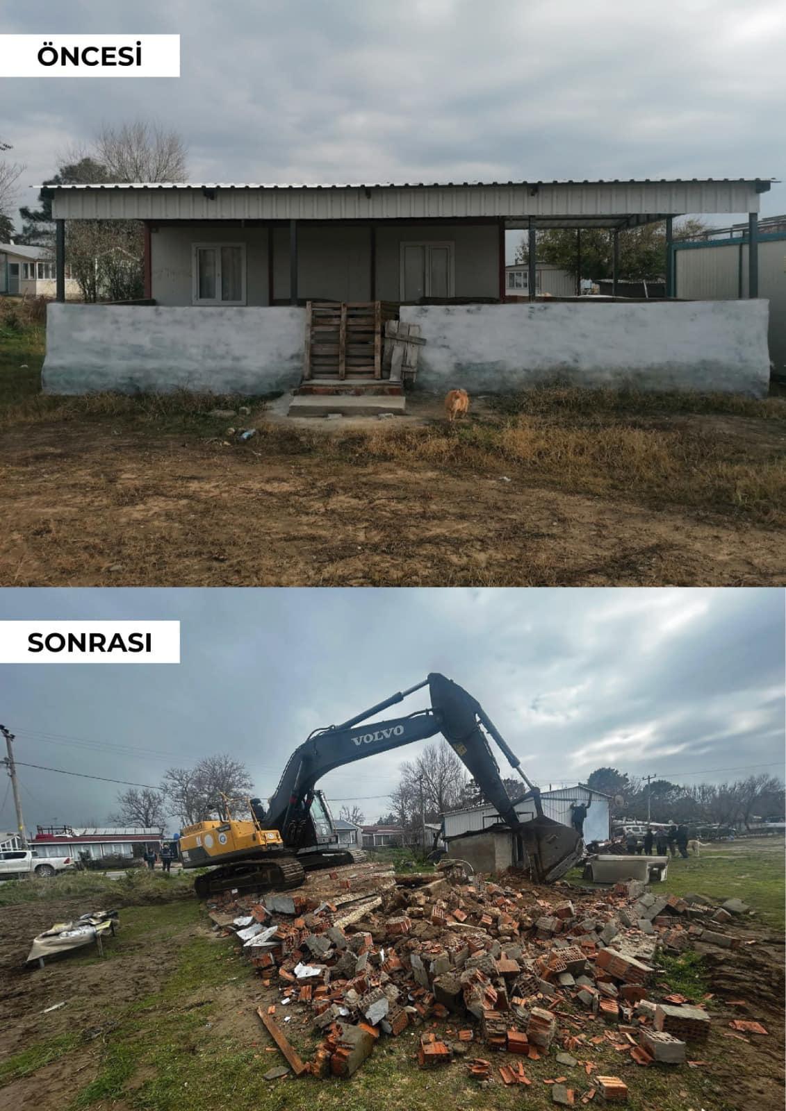 Edirne’de 20 kaçak yapı yıkıldı Edirne’de 20 kaçak yapı yıkıldı