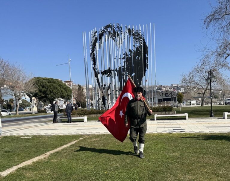 Şehitler için İstanbul’dan Çanakkale’ye yürüyen gazi torunu Tekirdağ’da | Çorlu’da Haber