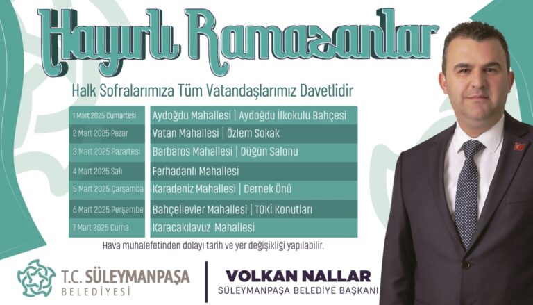 Süleymanpaşa Belediyesi Geleneksel Mahalle İftarları Başlıyor