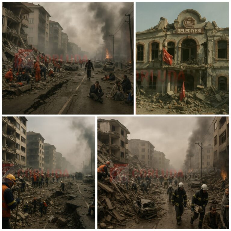 Çorlu’da Büyük Deprem Senaryosu Çizildi: Sanatçı, Olası Felaketi Gözler Önüne Serdi