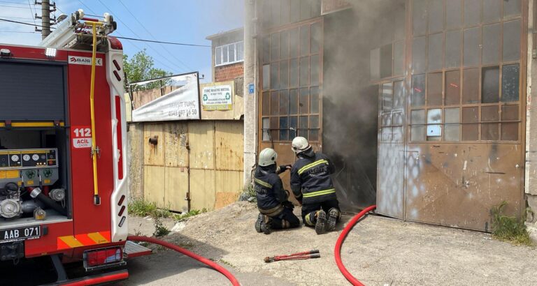 Demir Doğrama Atölyesinde Yangın