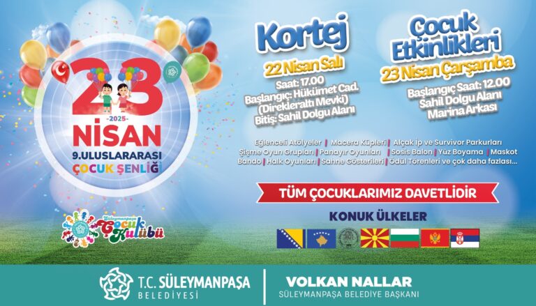 Süleymanpaşalı Çocuklar 23 Nisan Coşkusunu Doyasıya Yaşayacak