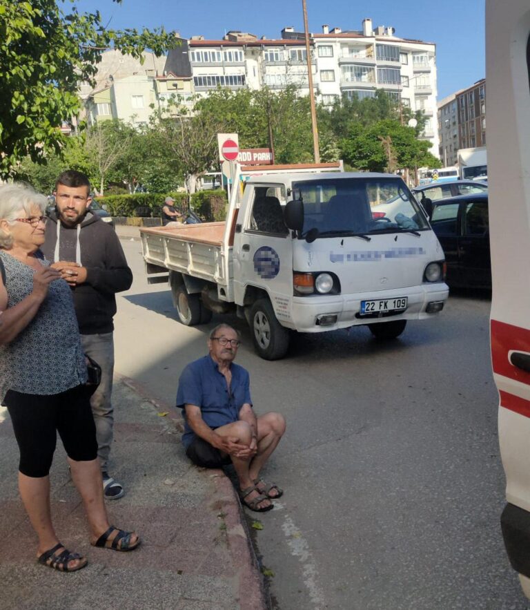 Edirne’de kamyonetin yaya yaralandı