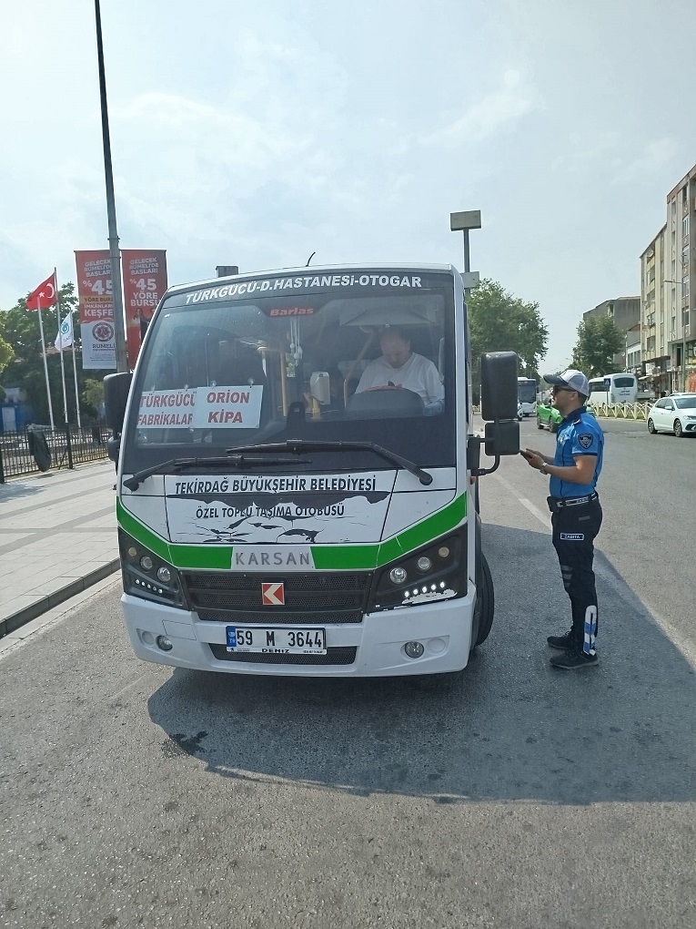 Tekirdağ’da Toplu Taşımaya Sıkı Denetim: Kurallara Uymayan Sürücülere Yasal İşlem