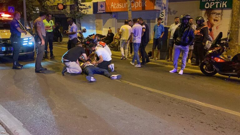 Alkollü motosiklet sürücüsü, çöp kovasına çarparak yaralandı | Çorlu’da Haber