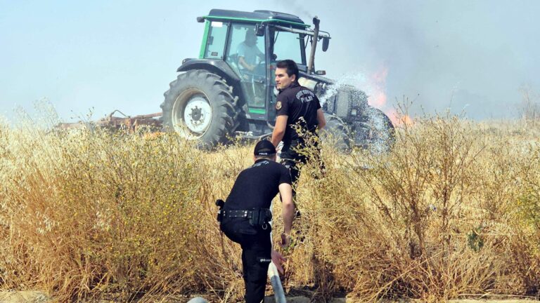Edirne’de anız yangını; kara yolu kapatıldı (3)