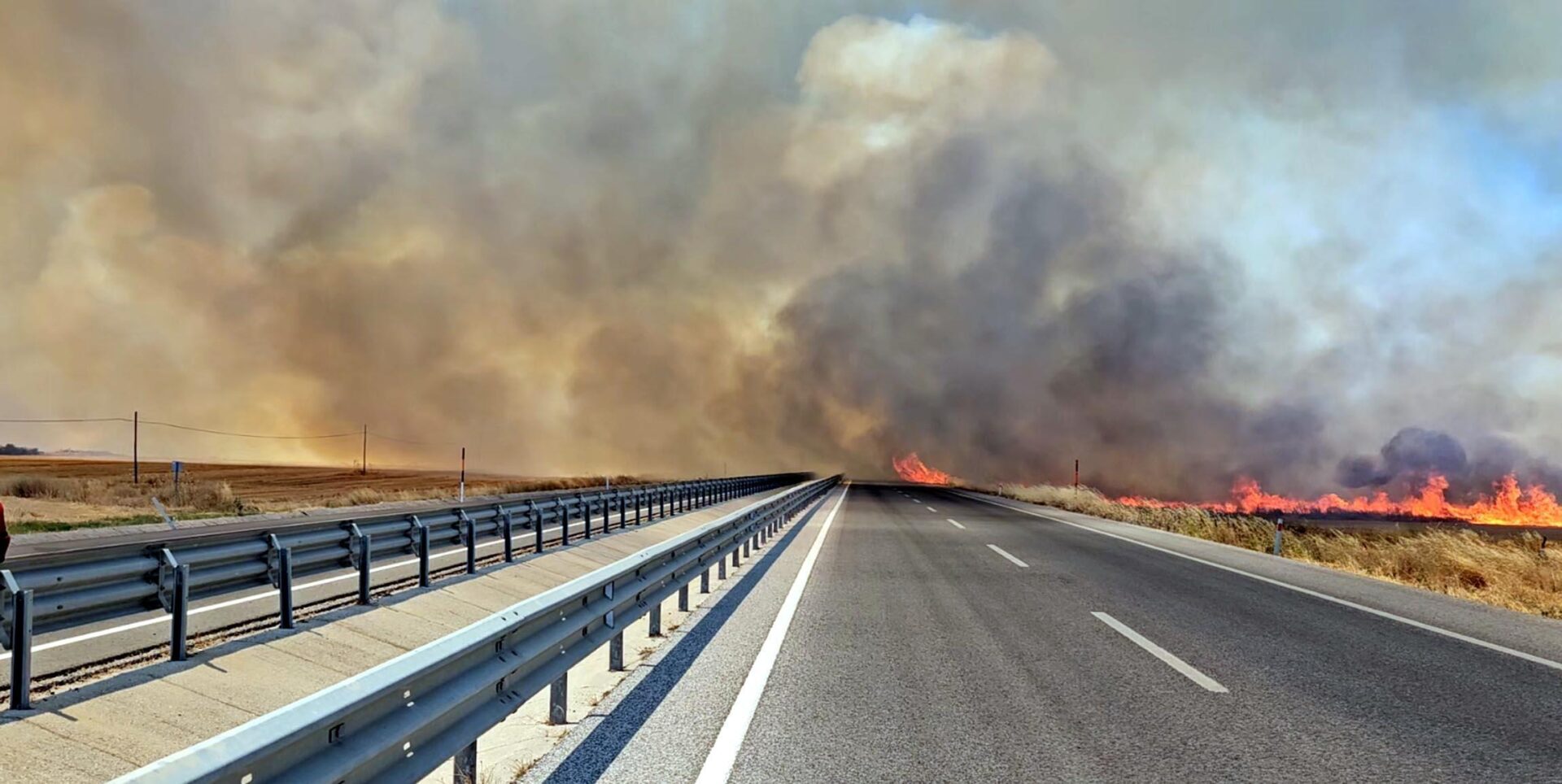 Edirne’de anız yangını; kara yolu kapatıldı Edirne’de anız yangını; kara yolu kapatıldı