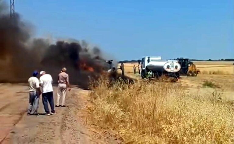 Tekirdağ’da alev alan iş makinesi yandı | Çorlu’da Haber