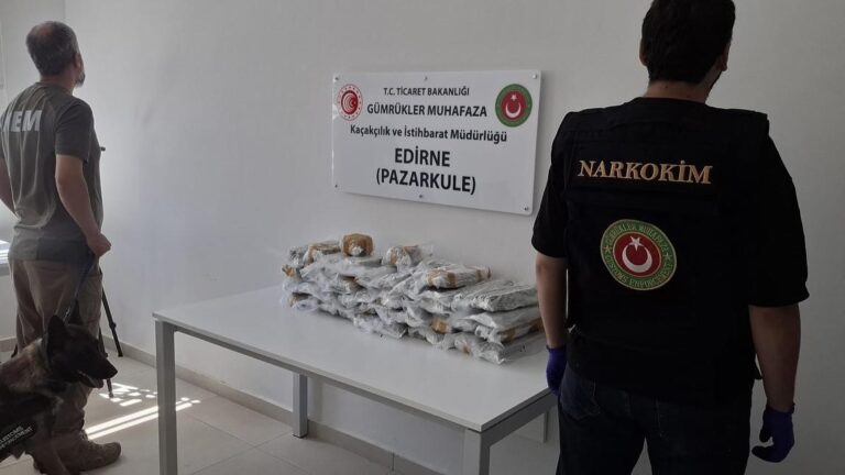 Edirne’deki operasyonlarda 96 kilo uyuşturucu ele geçirildi; 3 tutuklama