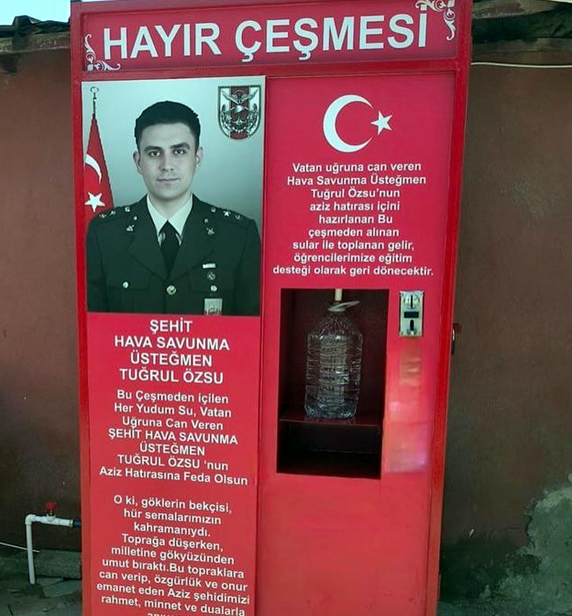 Şehit Üsteğmen Özsu’nun anısına memleketinde hayır çeşmesi yaptırıldı Şehit Üsteğmen Özsu’nun anısına memleketinde hayır çeşmesi yaptırıldı