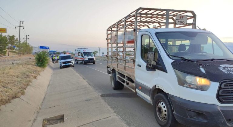 Yol kenarında koşarken kamyonetin aynası çarptı, yaralandı