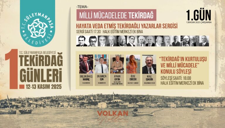 Süleymanpaşa Belediyesinden Kurtuluşa Özel Etkinlik: 1. Tekirdağ Günleri Başlıyor