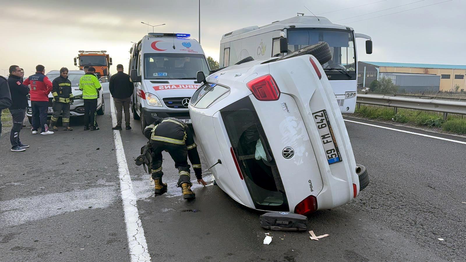 Kontrolden Çıkan Otomobil Takla Attı; 1 Yaralı Kontrolden Çıkan Otomobil Takla Attı; 1 Yaralı