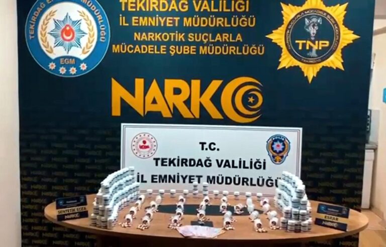 Tekirdağ’da 16 bin 600 uyuşturucu hap ele geçirildi; 4 şüpheli tutuklandı