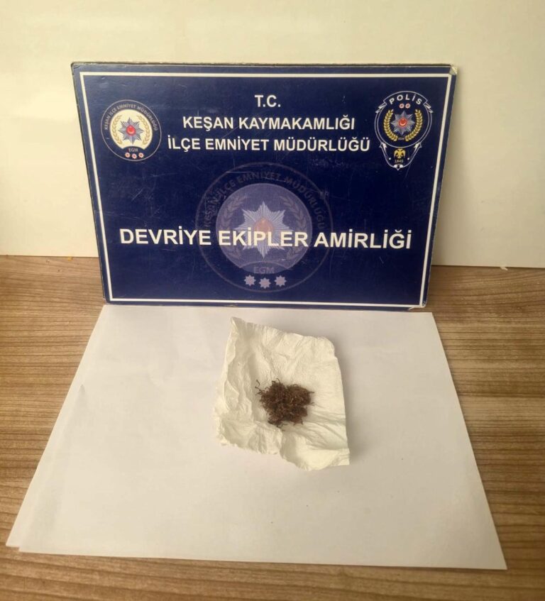 Edirne’de uyuşturucuyla yakalanan şüpheliye gözaltı
