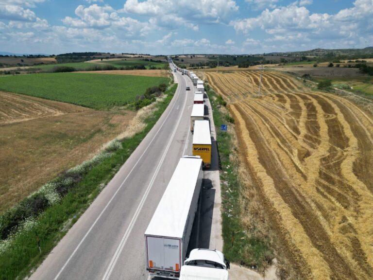 Hamzabeyli Sınır Kapısı’nda 20 kilometre TIR kuyruğu