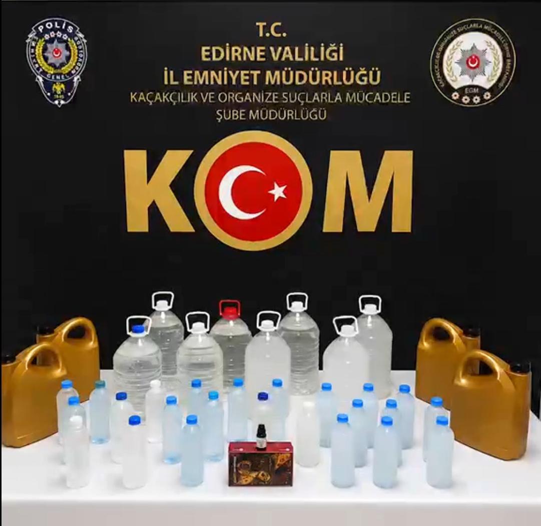 Edirne’de sahte içki operasyonu Edirne’de sahte içki operasyonu