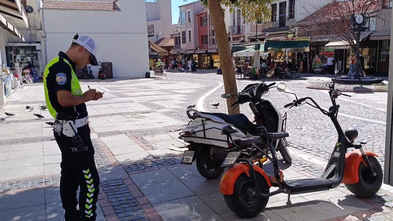 Edirne’de trafiğe kapalı alanlarda motosikletlere denetim