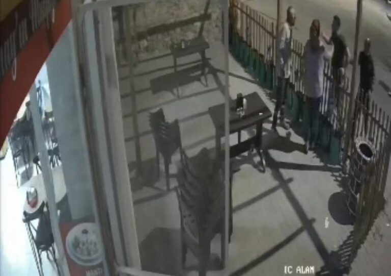 Lokanta işleten çiftin darbedildiği anlar kamerada