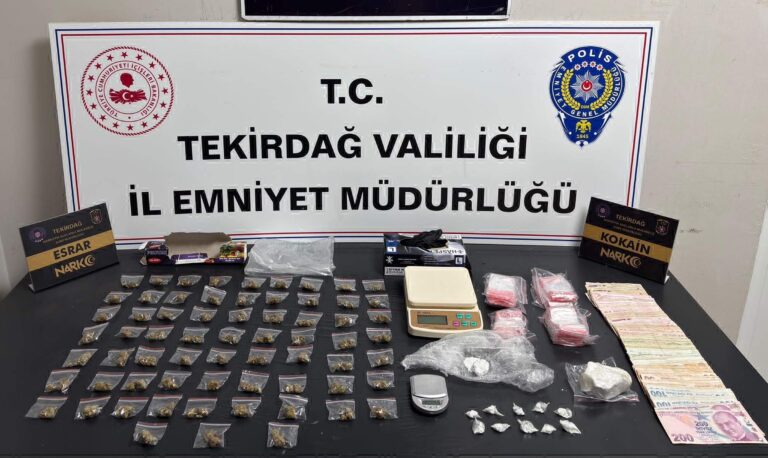 Tekirdağ’da uyuşturucu operasyonlarında 25 tutuklama